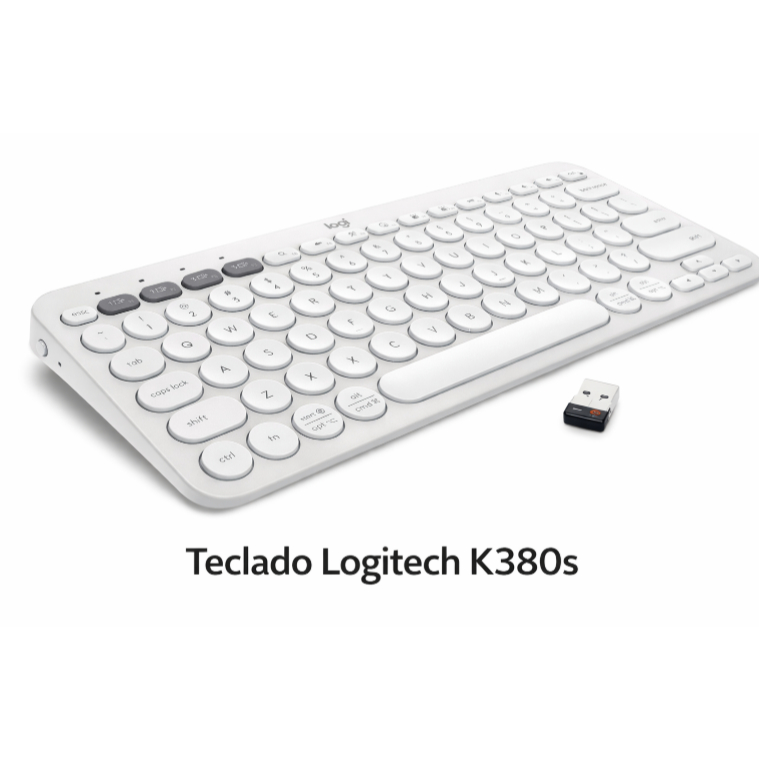 Teclado sem fio Logitech Pebble Keys 2 K380s - Branco
