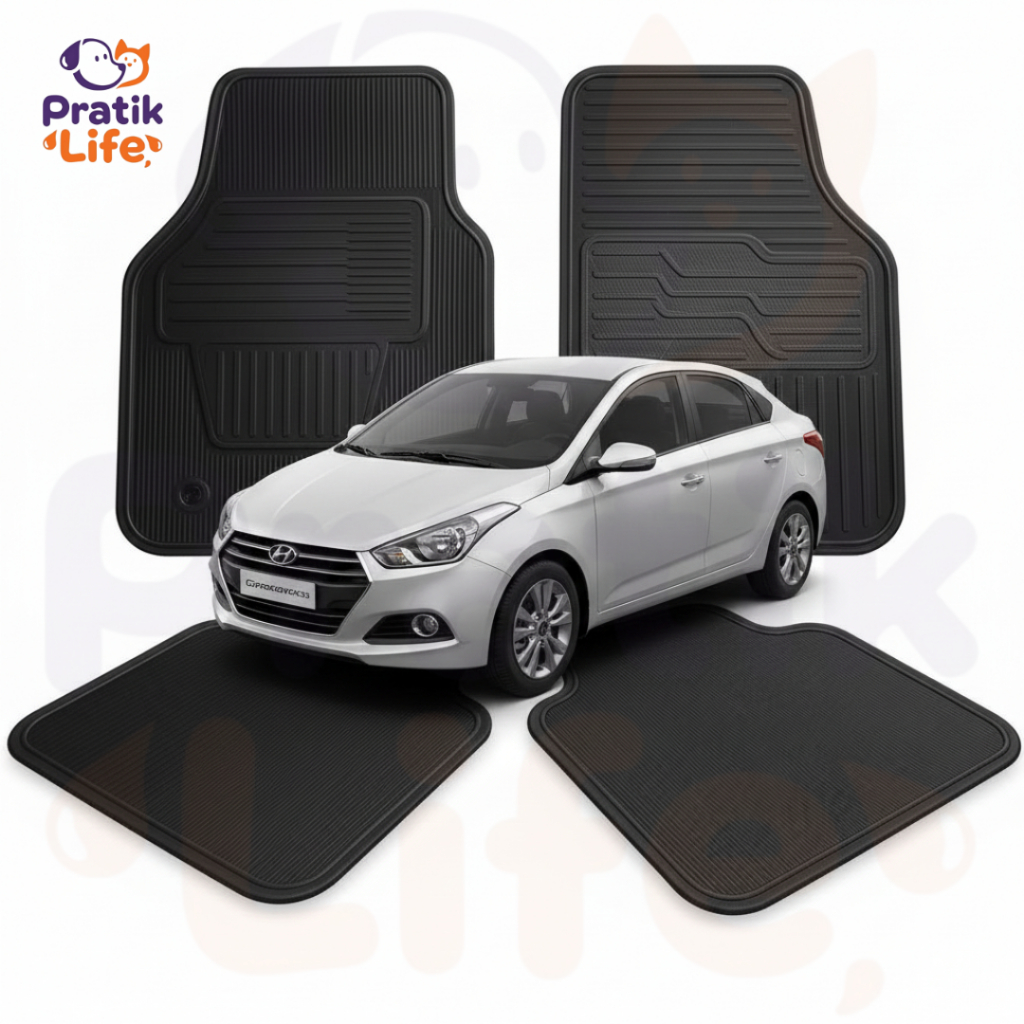 Tapete Automotivo Hyundai HB20S Borracha Lavável Encaixe Perfeito Produto Nacional