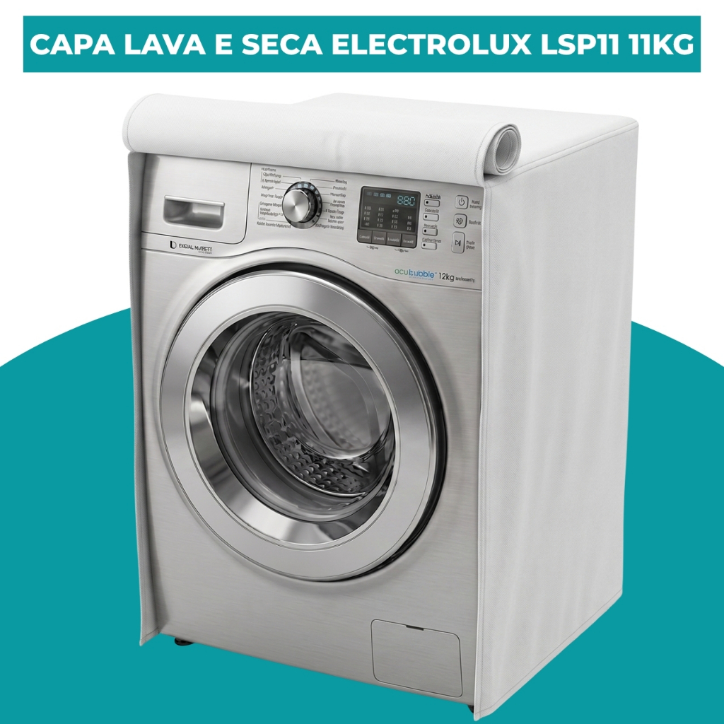Capa Lava e Seca Electrolux 11kg Lsp11 Velcro Corino Impermeavel Protege Sol Chuva Poeira Maresia