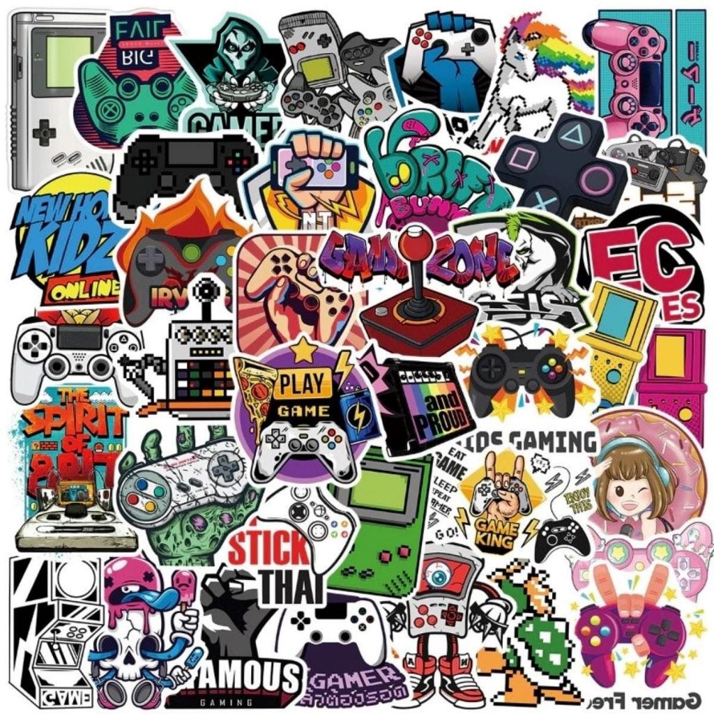 51 Adesivos Gamer Video Game Fliper Joystick Nes Play Retrô