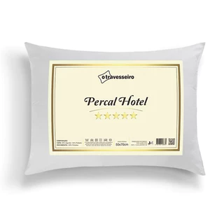 Travesseiro Luxo Percal Hotel 100% Fibra Siliconada Toque macio Lavável Antialergico