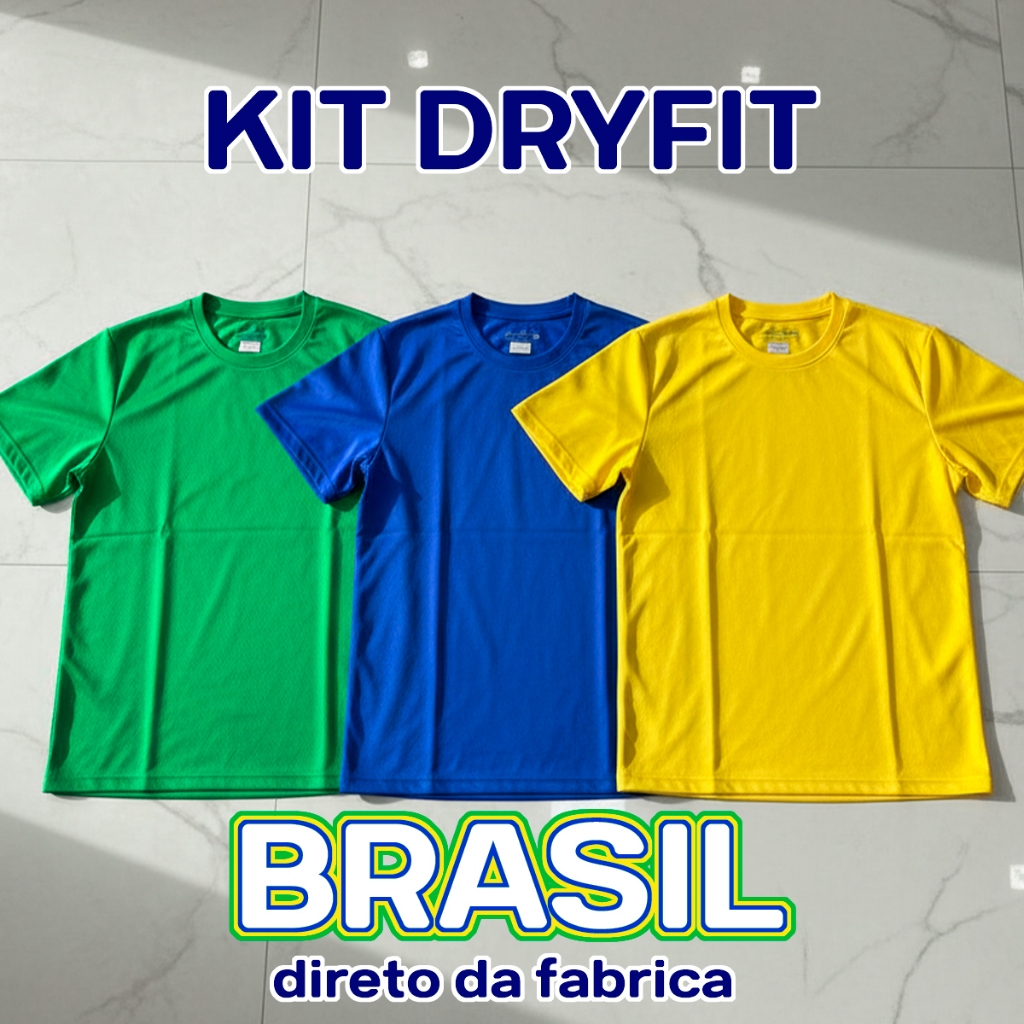 Camiseta Dryfit Kit 3 Unidades Camisa Academia Corrida Masculina Treino Unissex Leve Dry Fit