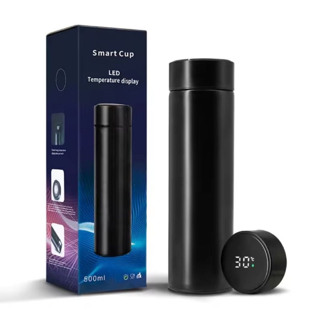 Garrafa Térmica Inteligente Inox com Display LED de Temperatura 500ml – Portátil e Elegante