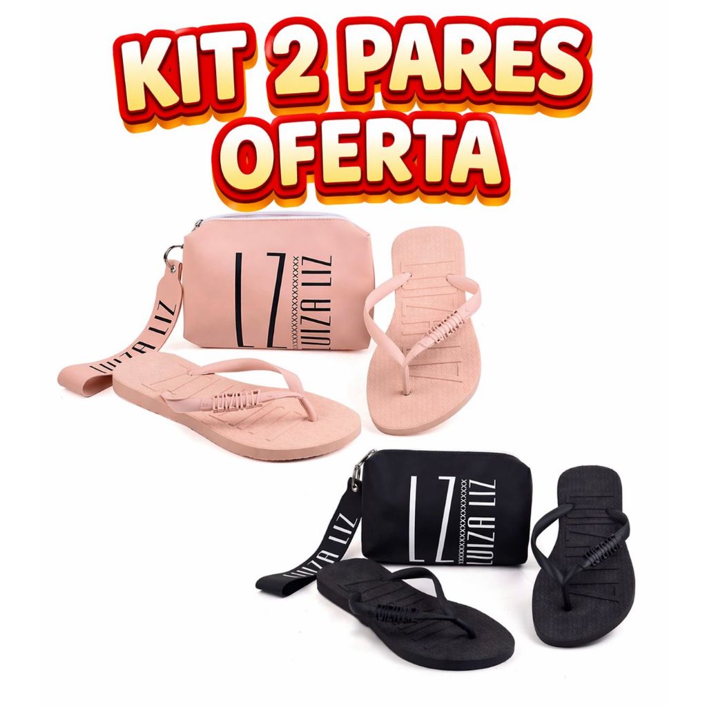 CHINELO COM NECESSAIRE KIT COM 2 PARES LUIZA LIZ
