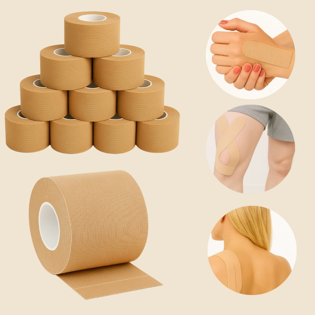 Fita Bandagem Kinesio Tape Fita Elástica Adesiva Compressão Ortopédica Órtese Suporte Muscular