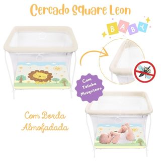 Cercadinho Cercado Infantil Dobrável Chiqueirinho Fundo Acolchoado Tela Mosquiteiro