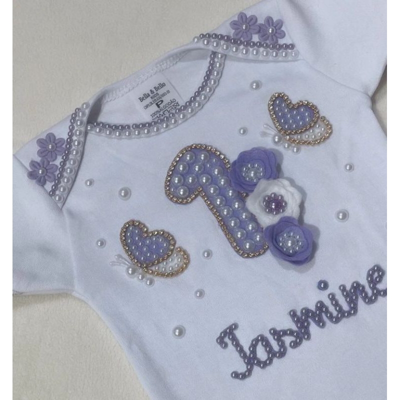 Body bebê Personalizado jardim encantado com nome e idade para mesversario ou aniversário