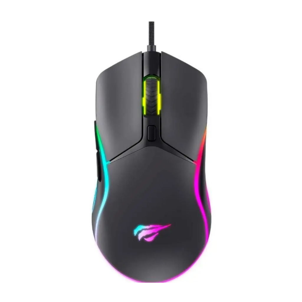 Mouse Gamer Professional Havit MS1029, RGB, 7200 DPI, 6 Botões, Preto