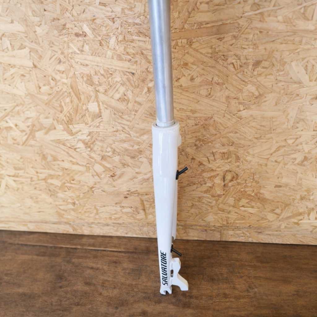 Garfo Speed Salvatore  Alumínio 6061 Disco e Ferradura  Cabo  freio Interno Cor Branco Brilho Letras Preta