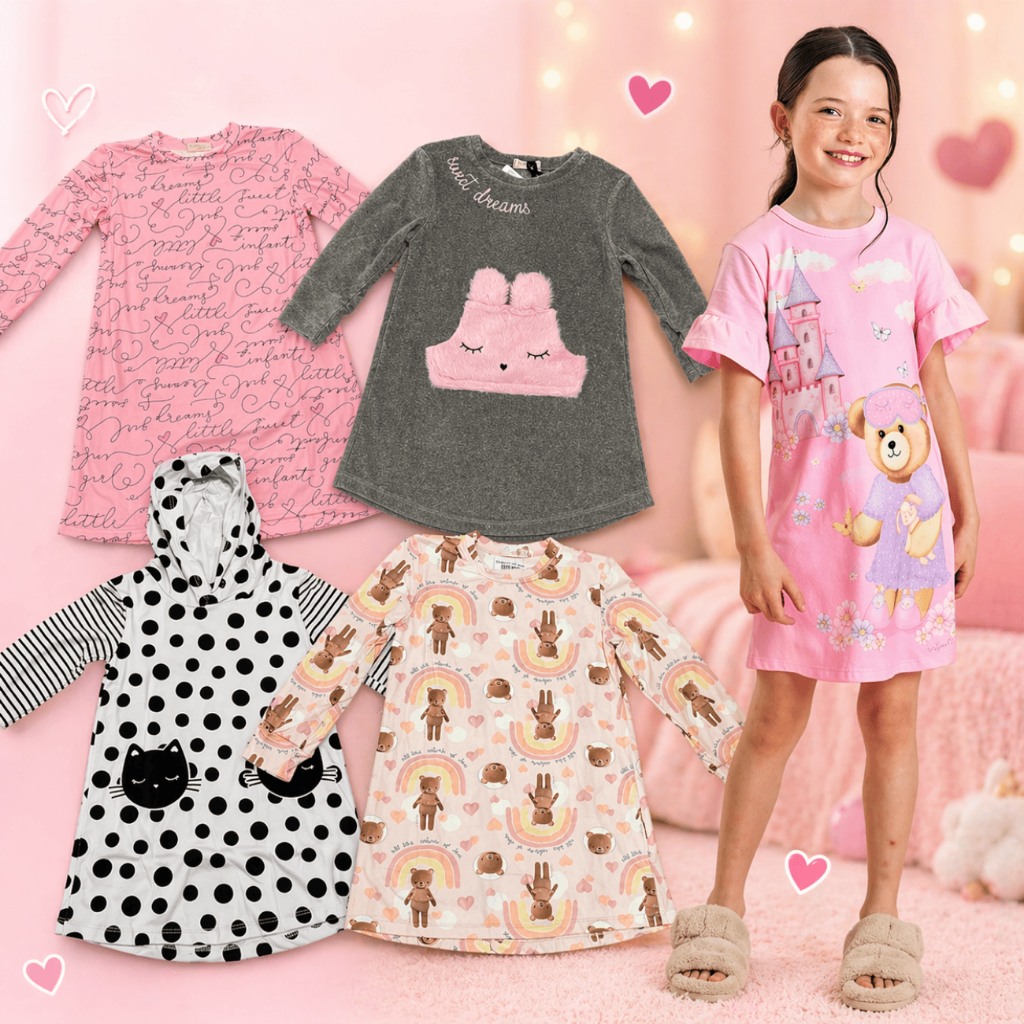 Camisola Infantil Manga Longa Infantil Estampada 100% Algodão de 5 a 10 Anos