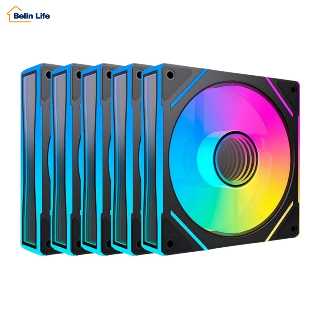Kit 5 Fans ARGB 120mm Gabinete Gamer 5V 3 Pinos 1300 RPM Silencioso Controle De Luz RGB PC Desktop