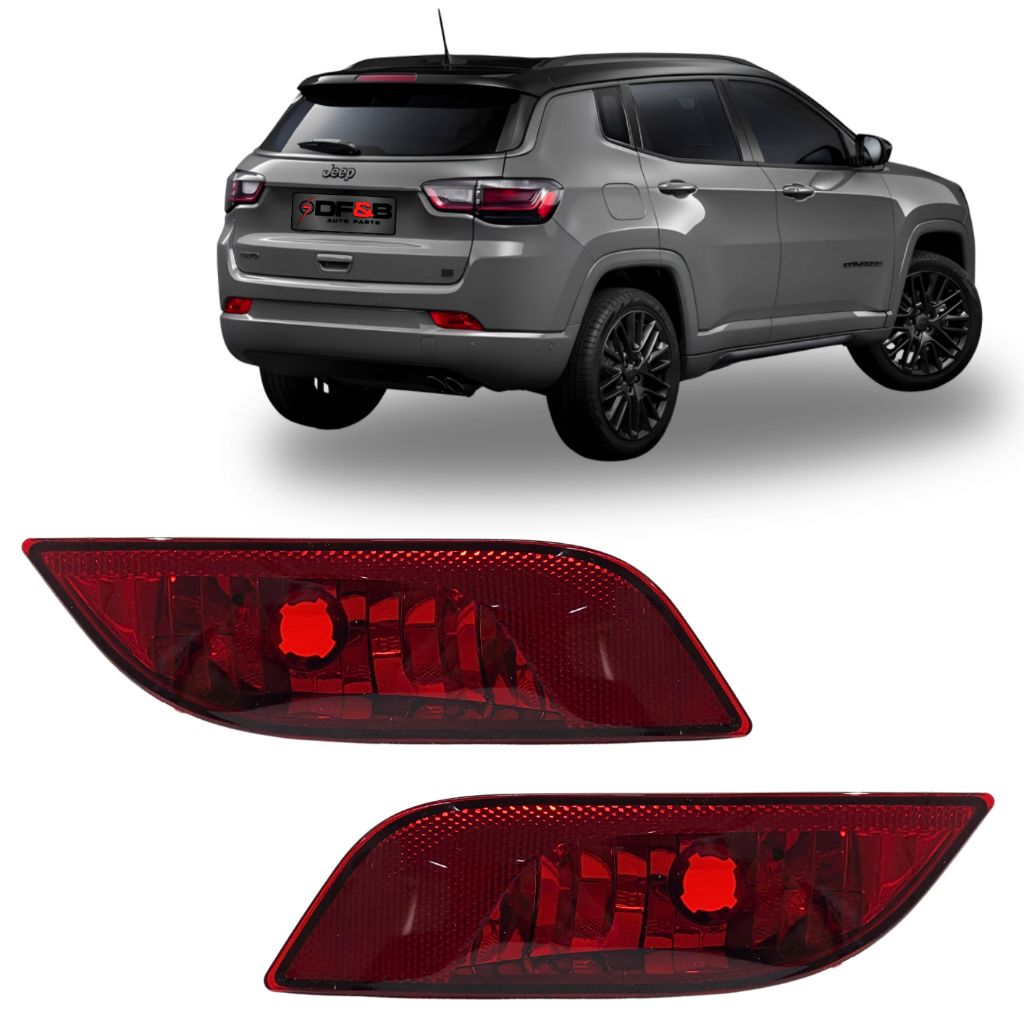 Lanterna Olho de Gato Parachoque Traseiro Jeep Compass 2017 2018 2019 2020 2021 2022 2023 2024 2025