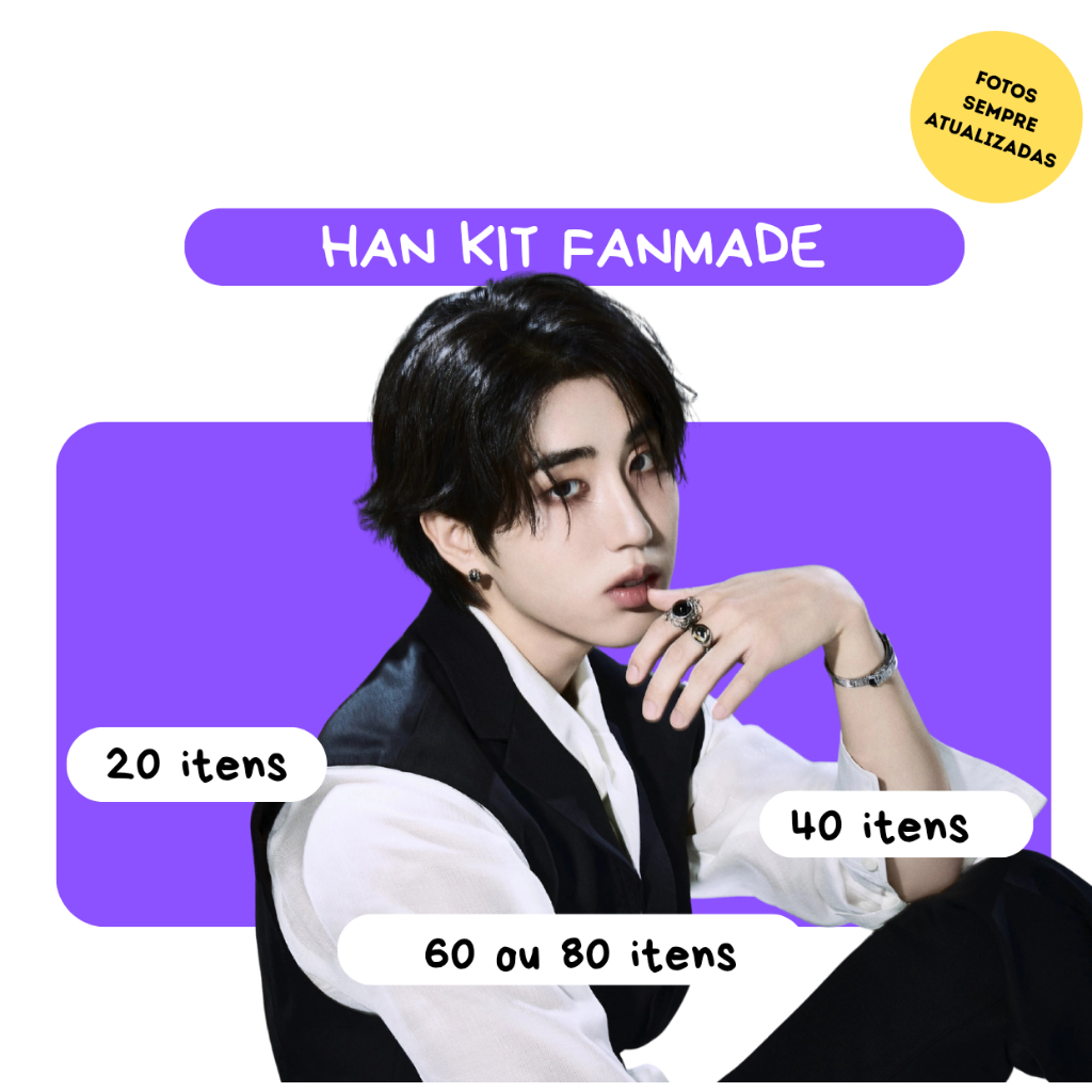 KIT FÃ HAN JISUNG STRAY KIDS PERSONALIZADO - FANMADE - ATÉ 80 ITENS