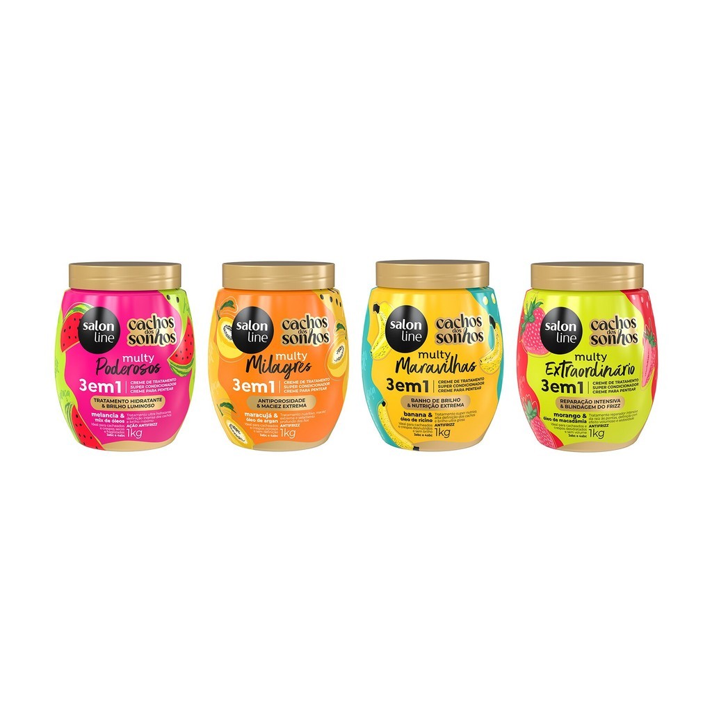 Kit 4 Cremes de Tratamento Cachos dos Sonhos