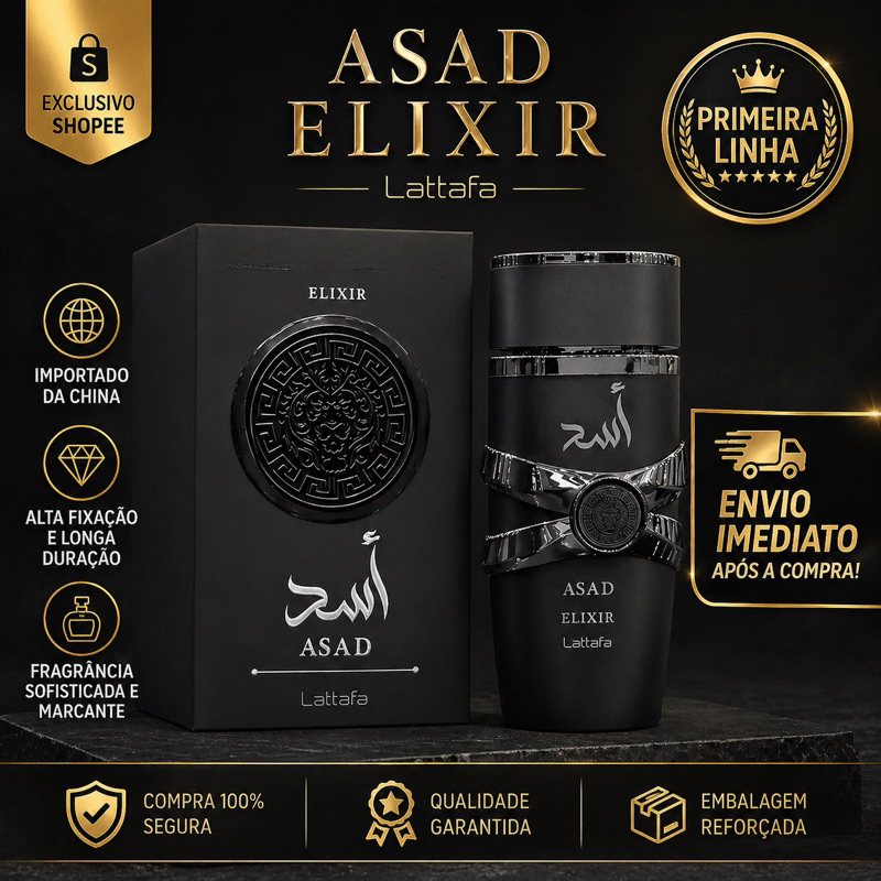 Perfume {Primeira Linha} Asad Elixir Lattafa Perfume Árabe 100 Ml