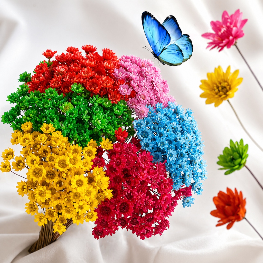 Flores Sempre Vivas Elegante Secas Luxo - kit com 1200/600/300/150 Flores Belas
