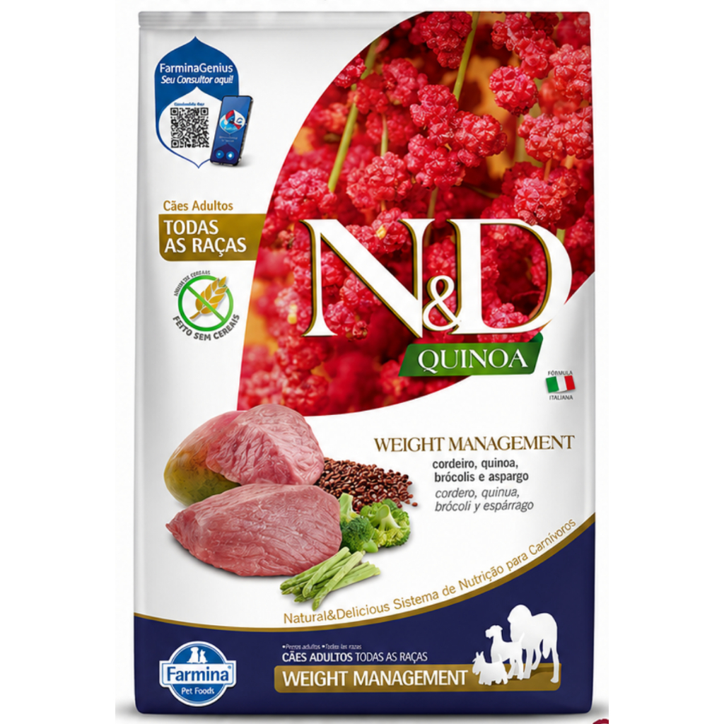 Ração Cães Quinoa Ad Weight Manag. Sabor Cordeiro N&d 10,1kg