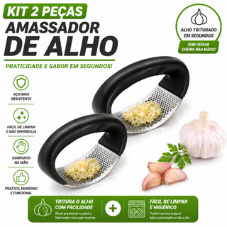 Amassador Espremedor Triturador De Alho Inox Profissional Manual De Balanço Prático Reforçado