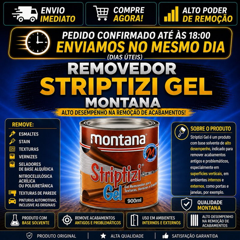 Removedor Tintas Verniz Texturas Striptizi Gel 900ml Montana