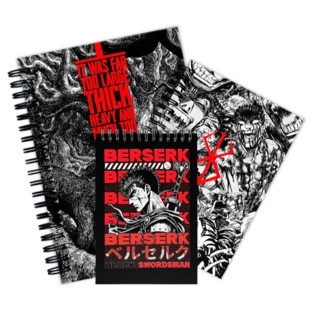 Caderno/Bloquinho Otaku Berserk Anime