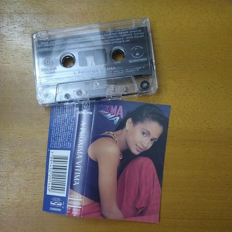 Fita K7 cassete novela A Próxima Vítima, com Rita Lee, Lulu, Skank, Djavan, Gal, etc, raridade original de 1995
