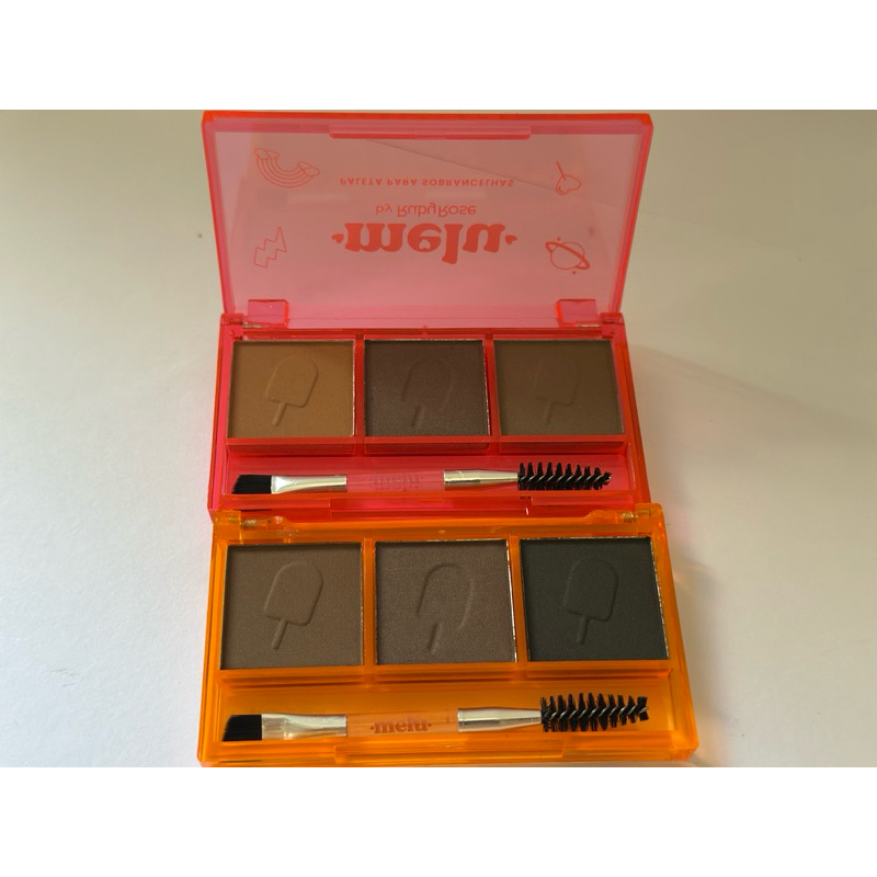 Paleta de Sobrancelhas Melu Ruby Rose 3 Cores com Pincel e Escova