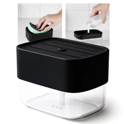 Dispenser de Detergente 500ml com Porta Esponja Trium OU – Organizador de Pia Cozinha Premium Antidesperdício