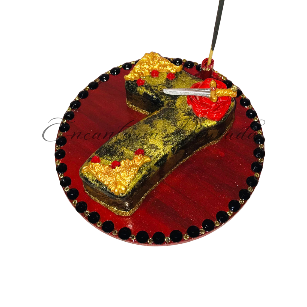 Incensário Pombagira em Resina  | Pombogira, Dona 7 | Para mesa de Tarot e Baralho Cigano, 7 Saias, 7 Encruzilhadas