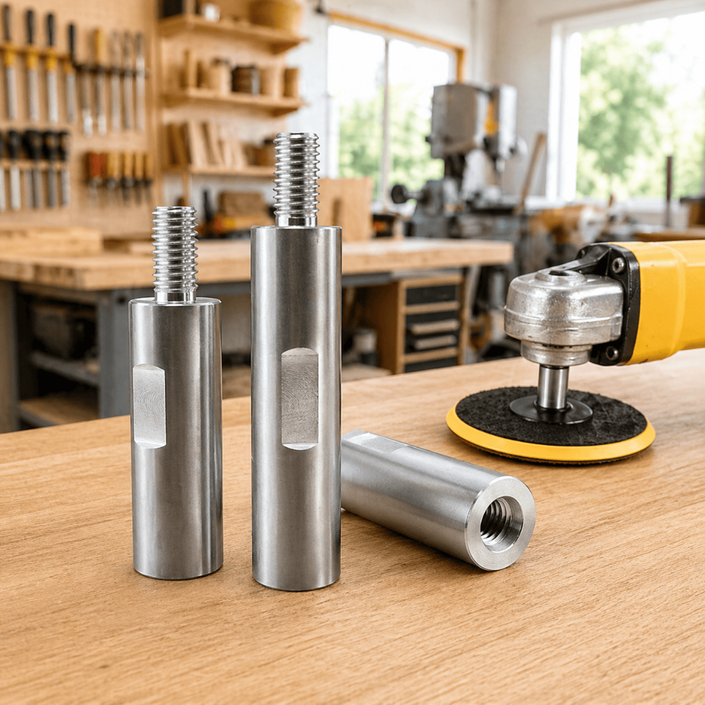 Kit Haste Alongador Prolongador Extensão 8cm+10cm Parafuso M10 / M10 para Politriz Rotativa Esmerilhadeira Lixadeira