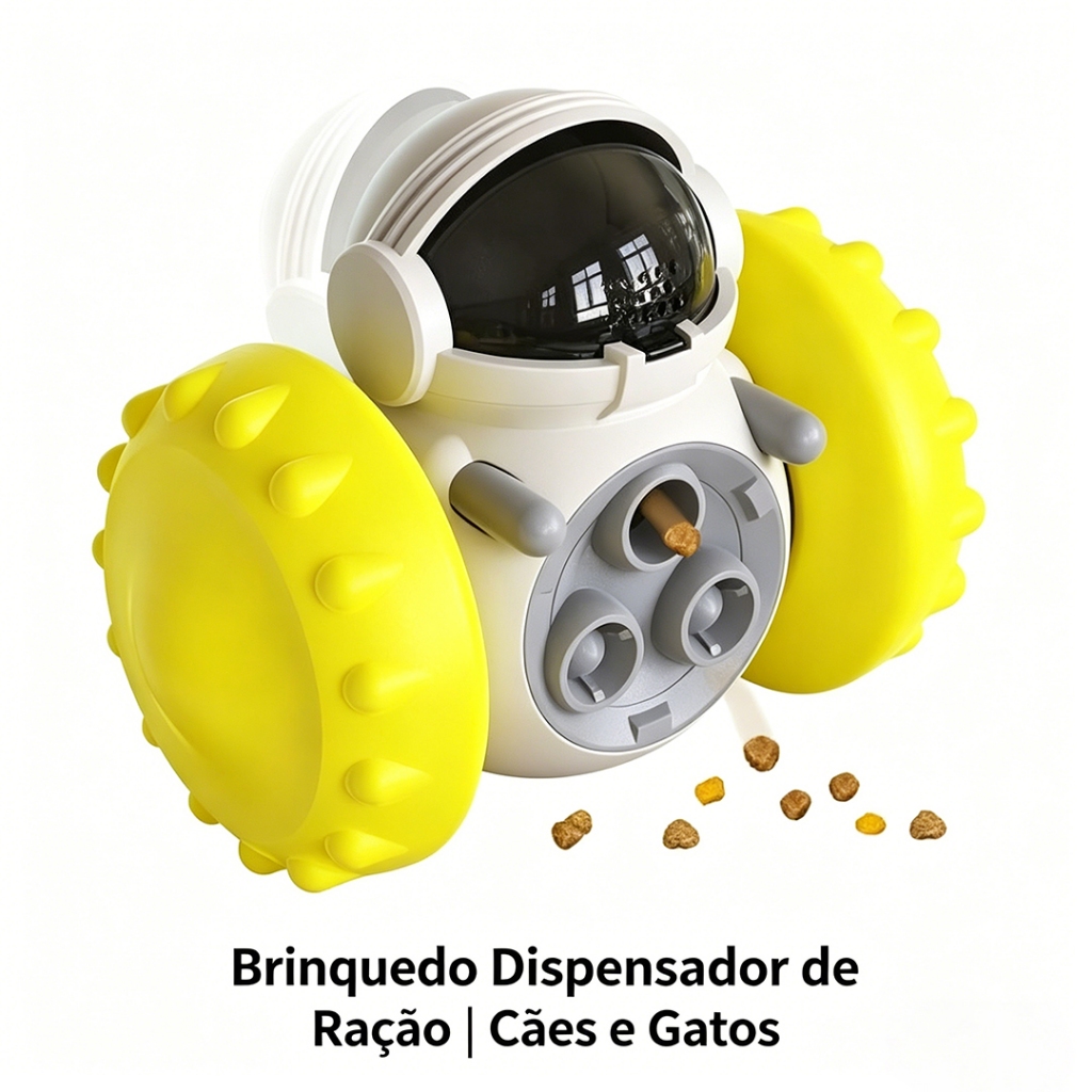 Brinquedo Interativo Dispensador de Ração para Cães e Gatos, Estimulação Mental e Anti-Tédio