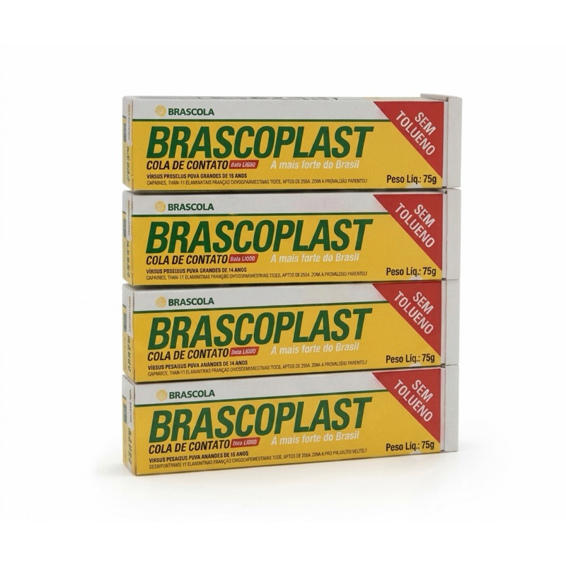 Até 4 Colas de Contato Brascoplast 75g Profissional - Sapateiro, Couro, Madeira e MDF (Resistente à Água) sem Toluol