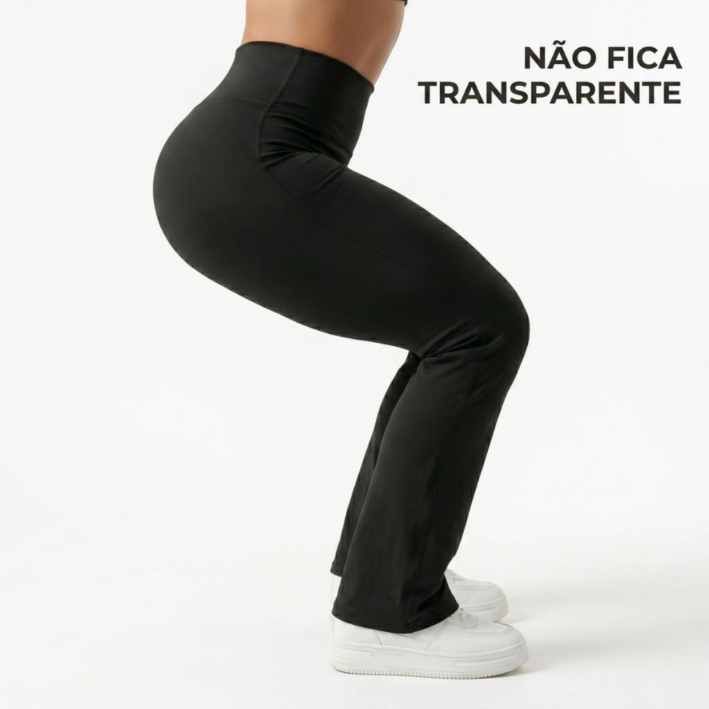Calça Flare Feminina Suplex Modeladora Conforto Premium ZERO TRANSPARÊNCIA