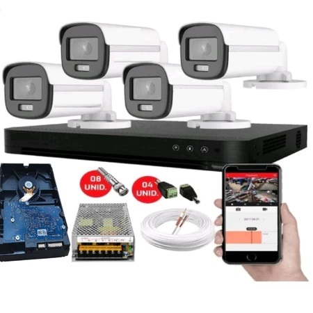 Kit 4 Câmeras de Segurança  Imagens Noturnas Coloridas dvr Full HD completo C/Hd 1TB