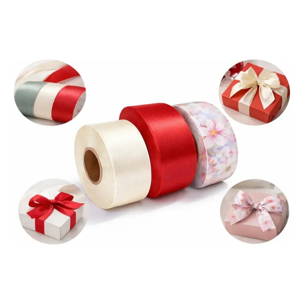 Kit 3 Fitas 32mmx10m Fracionadas Floral Vermelho Branco Laço - Mais vendido - Lindo