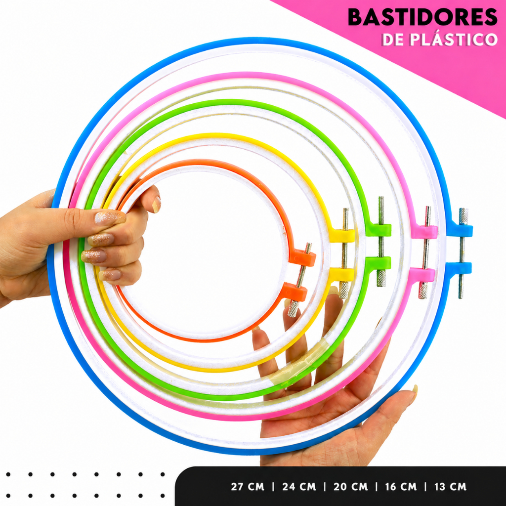 Bastidor Plástico Unidade Bordado Ajuste Fácil Costura Criativa