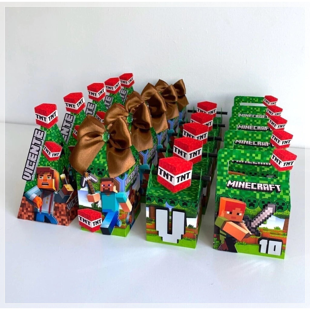 kit caixinha personalizada minecraft-lembrancinha personalizada-festa personalizada-papelaria personalizada