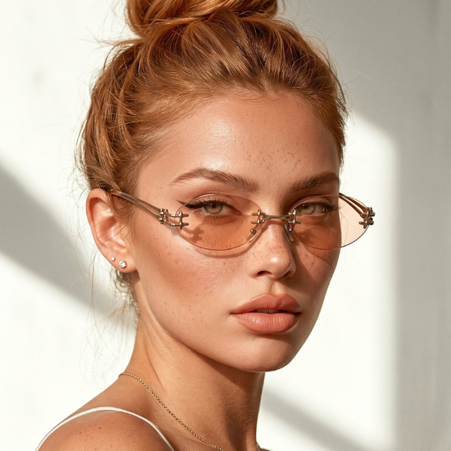 Óculos de Sol Oval Premium Exclusivo Tendencia Retro Blogueira Virginia Em Alta uv400 Feminino
