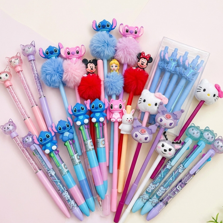 Kit 10/15/20/50 unidades Caneta fofa Criativa Gel Personagens Animadas Kawaii
