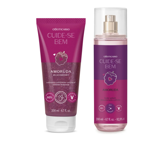 Cuide-se Bem Amoruda: Sabonete Esfoliante e Body Splash 200ml O Boticário