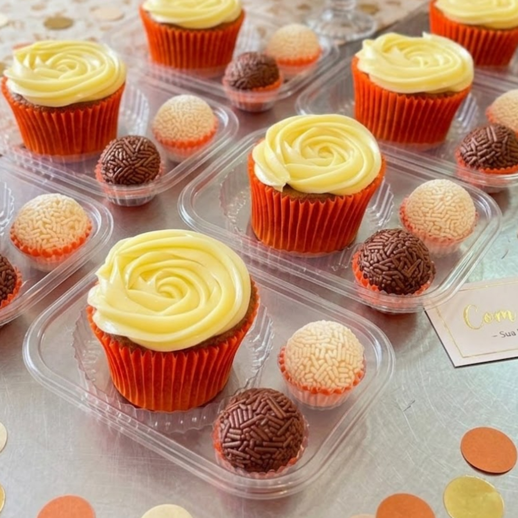 10~30 Embalagem Flip Festinha Mini Bolo Panetone Bento Cake 2 Doces 25g Cristal Lembrancinhas 1777