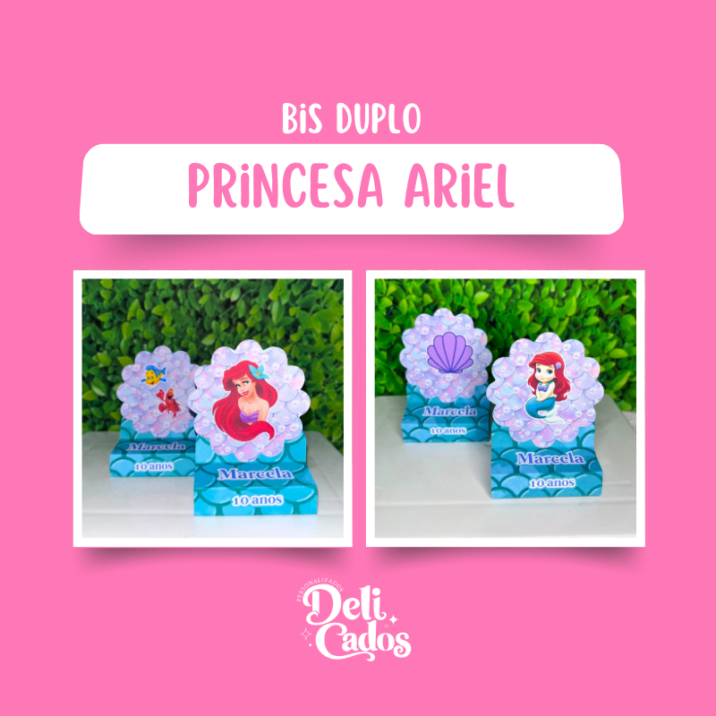 Porta Bis Duplo Personalizado A PEQUENA SEREIA / PRINCESA ARIEL / PRINCESA ARIEL BABY | Lembrancinha Decoração COLA