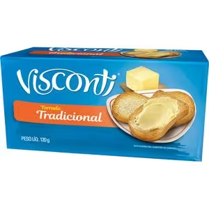Torrada Tradicional Crocante 120g Visconti Ideal Café da Manhã e Lanches Leves