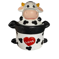 Vaca Porta Bala Guloseimas Baleiro Bomboniere Decoração Cozinha Cerâmica