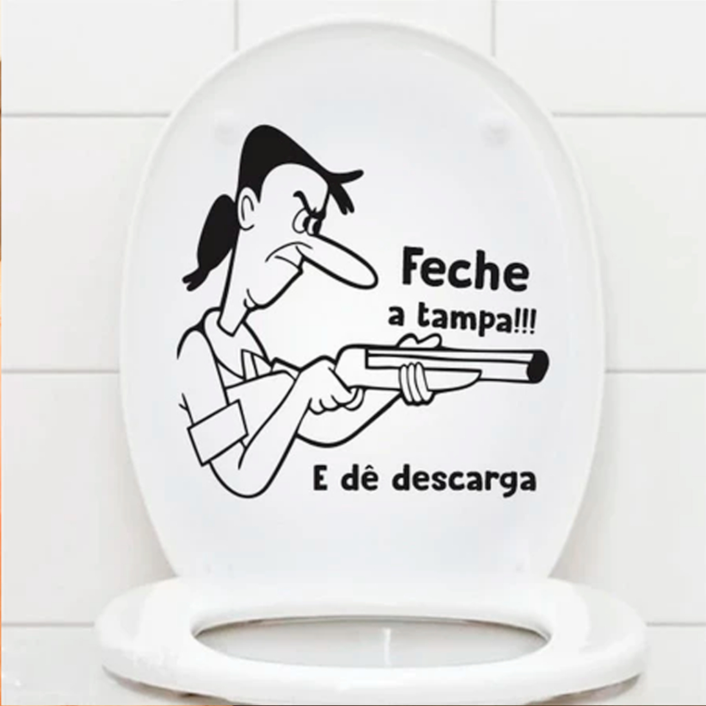 Adesivo Personalizado Decorativo Tampa Vaso Sanitário Engraçado Fácil Aplicação