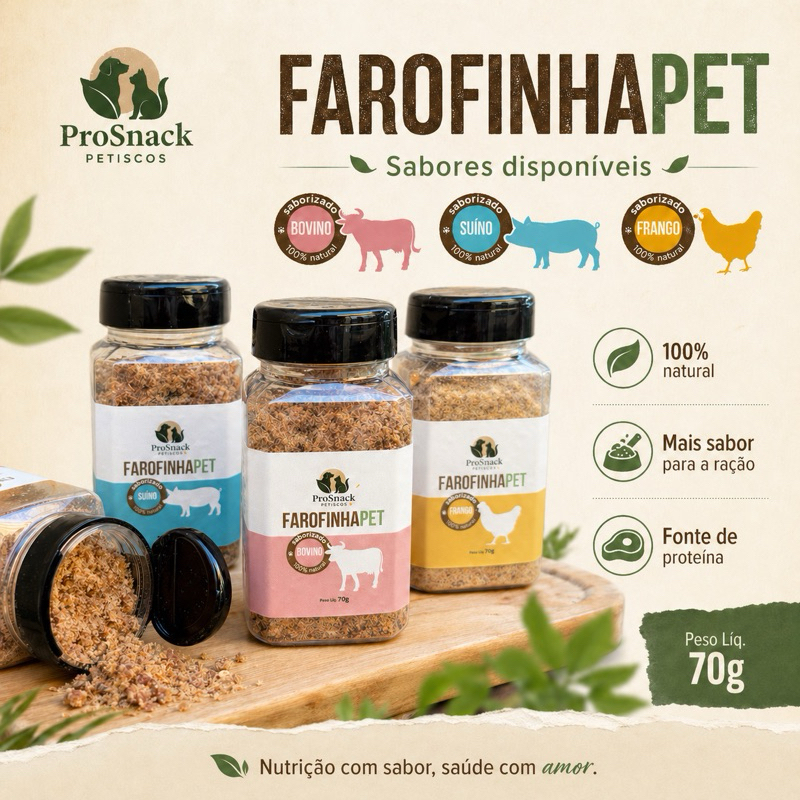 Saborizador Desidratado Pet Farofinha ProSnack 100% Natural