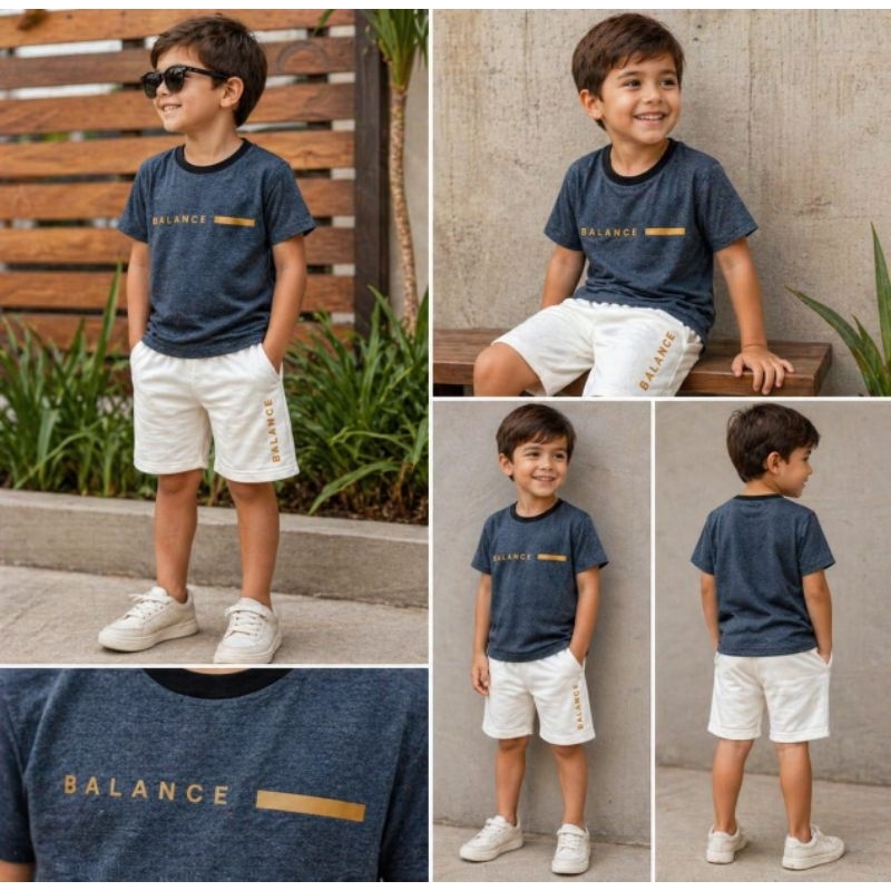 Conjunto Infantil Masculino Roupa Menino Camiseta 100% Algodão + Bermuda Moletinho , kit 2 peças bermuda + camisa