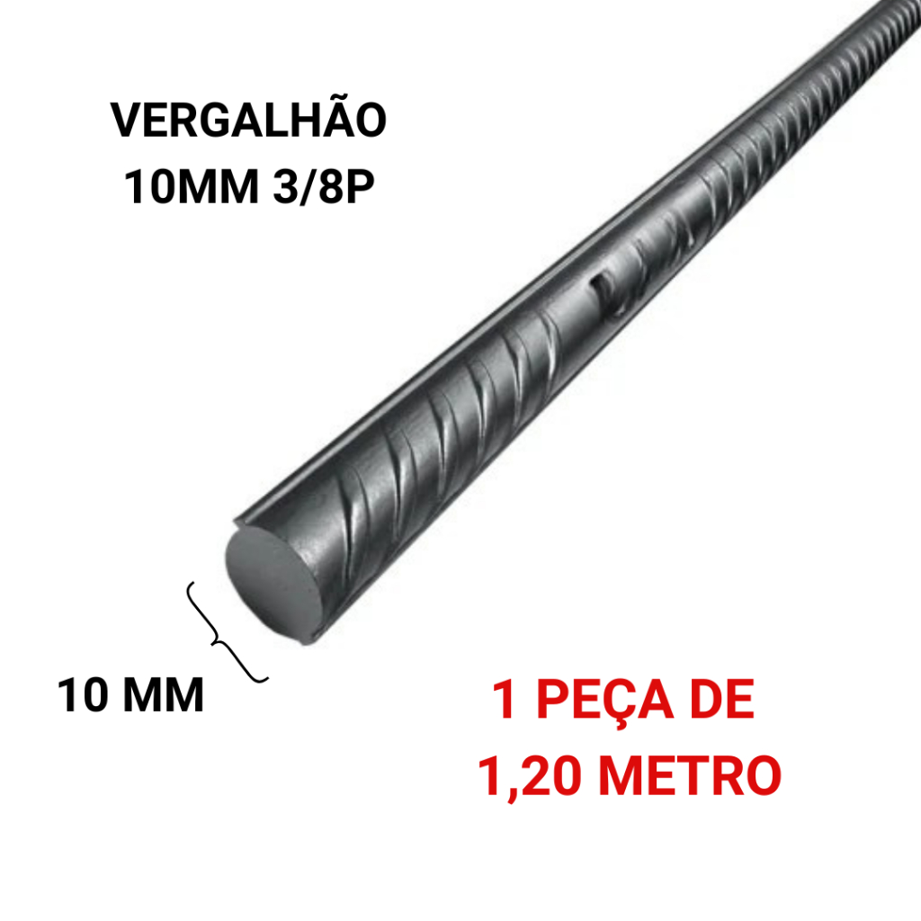 VERGALHAO 10MM 3/8P - 1,20 METRO