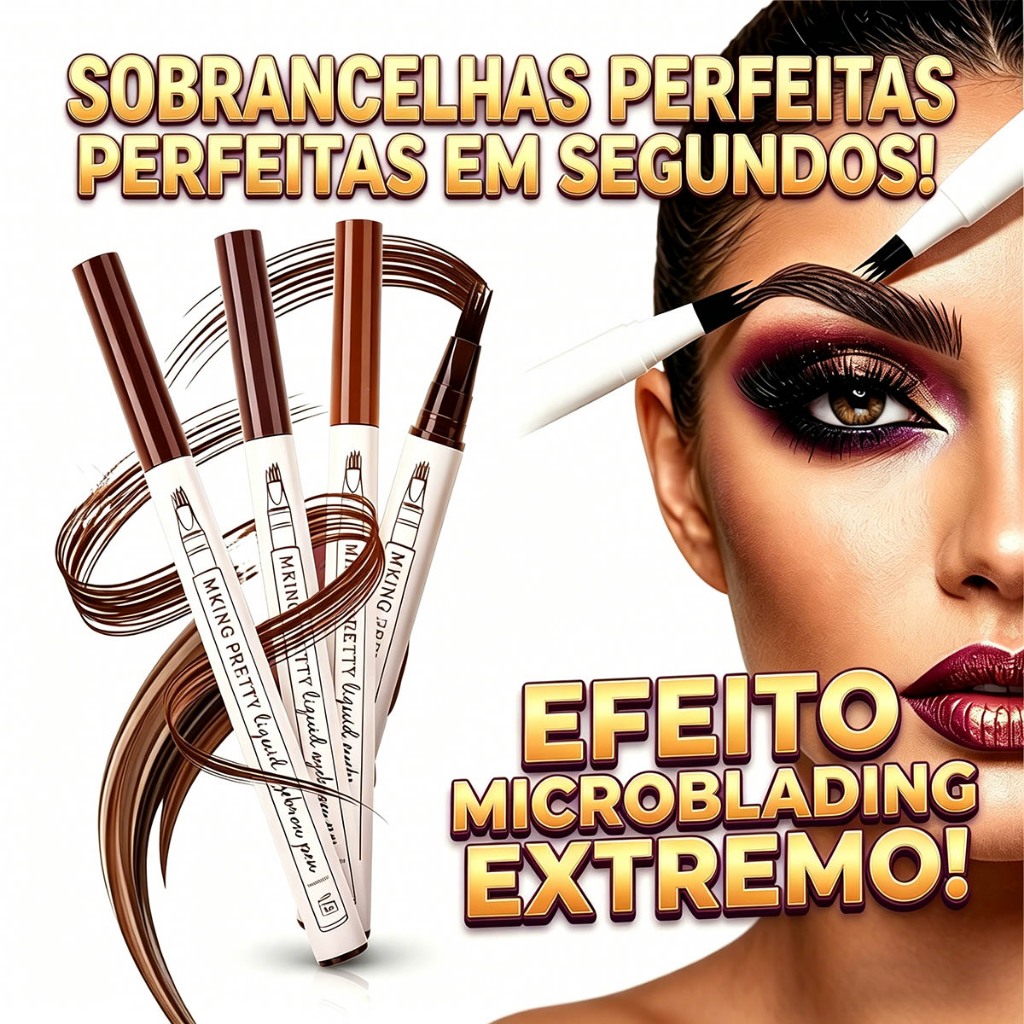 Caneta Lápis Henna para Sobrancelhas com Efeito Microblading Realista