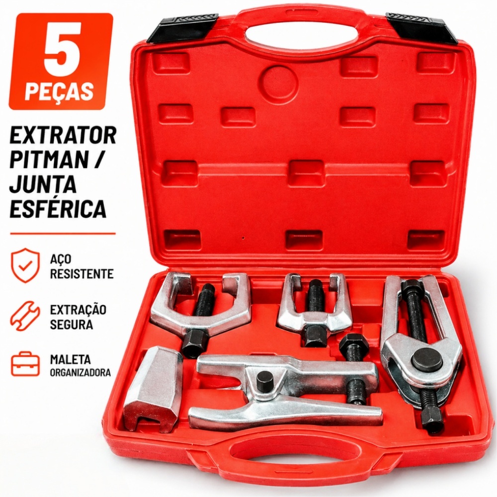 Kit Extrator 5 Peças Braço Pitman Saca Terminal Direção Separador Junta Esférica Carro JOYFOX