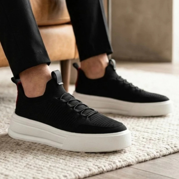 Tênis Masculino Moderno Casual Confortável Knit Respirável Premium